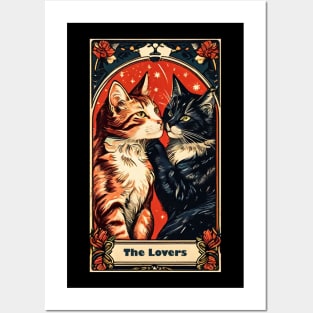 Tarot Card The Lovers Cat Edition Posters and Art